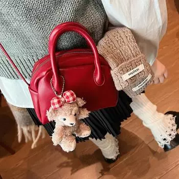 Модная маленькая сумка женская 2025 новая портативная модная сумка через плечо сумка иностранная свадебная сумка маленькая сумка No pendant красный