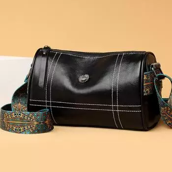 Модная маленькая сумочка с рисунком масла и воска, женские сумки на плечо, новинка 2023, сумка через плечо из искусственной кожи для женщин, маленькая сумка-мессенджер чёрный