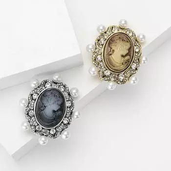 Модная маленькая жемчужина Красота Аватар Брошь Ретро Суд Дамский костюм Пальто Корсаж Ювелирные изделия Булавка