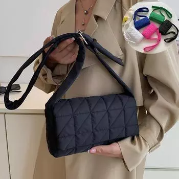 Модная маленькая женская сумка через плечо, нейлоновые сумки-мессенджеры с клапаном для женщин, роскошная дизайнерская сумка чёрный