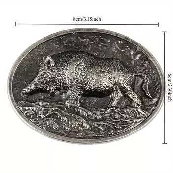 Модная металлическая пряжка для ремня с гравировкой дикого кабана, супер крутой мужской логотип, аксессуары для джинсов со свиньей, подходит для ремня 3,8 см-4 см, подарок для лучшего мужчины B