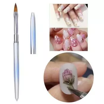 Модная металлическая ручка, изысканная кисточка для дизайна ногтей, УФ-гель для наращивания, ручка для рисования, домашнее использование