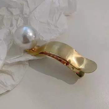 Модная металлическая заколка для волос с жемчугом, темпераментный зажим-уточка, шпилька, инструменты для укладки волос, женские аксессуары для волос, заколка