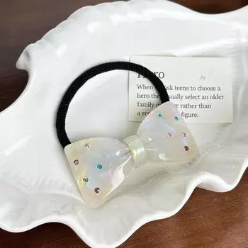 Модная милая 6,4 см инкрустированная разноцветными стразами заколка-бант для волос для милых девушек ацетатная резинка для волос для высокого конского хвоста аксессуары для волос Headbands