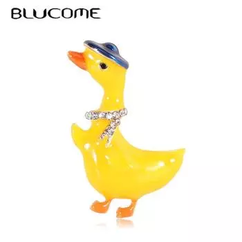 Модная милая брошь в виде капающей утки, булавка с желтым животным из сплава, простые аксессуары для одежды, подвеска, модные аксессуары двойного назначения жёлтый