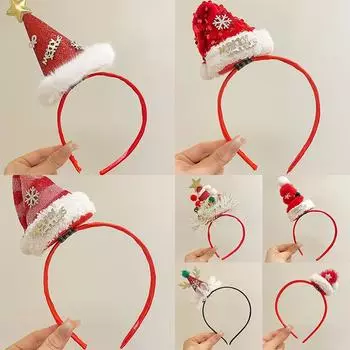 Модная милая рождественская повязка на голову для женщин и девочек, мультяшная рождественская шапка, аксессуары для волос, новогодняя рождественская вечеринка, детские подарки A7