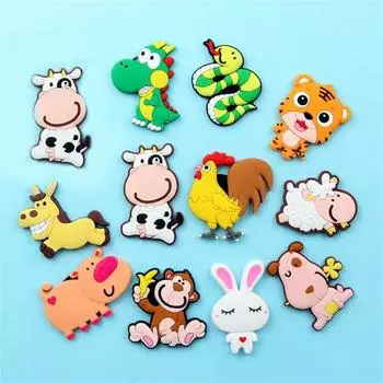 Модная милая силиконовая наклейка на холодильник с животными, ПВХ мультяшный магнит на холодильник, детская игрушка-головоломка в подарок 1Pcs