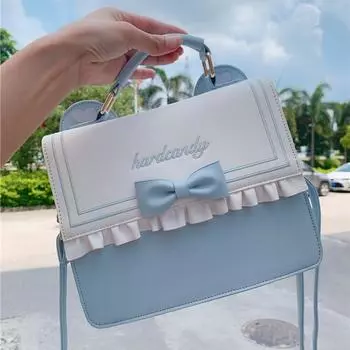 Модная милая сумка в стиле Лолиты, женская японская сумка через плечо с бантом в стиле Харадзюку, кавайный рюкзак для девочек, сумки для женщин, 3 цели