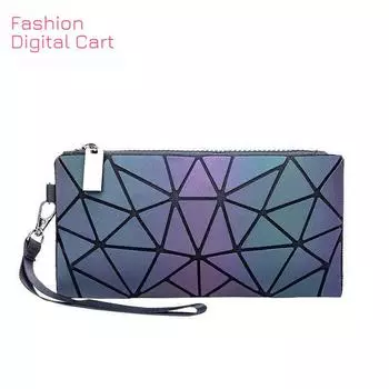 Модная мини-сумка на запястье, тонкая женская светящаяся геометрическая сумка для монет, женские кошельки, сумка для денег чёрный