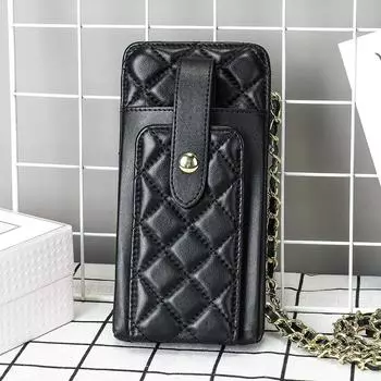 Модная многофункциональная сумка через плечо, модная кожаная женская сумка через плечо из овчины, сумка для документов и мобильного телефона чёрный