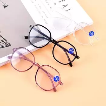 Модная многоугольная оправа, модная большая оправа, очки для пожилых людей, унисекс, очки для дальнозоркости, стильные очки высокой четкости с анти-синим светом cloth random color no size разноцветный
