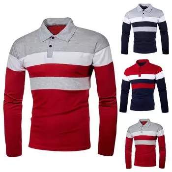 Модная мода на груди с тремя полосками и длинными рукавами с лацканами XXL