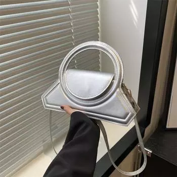 Модная модная текстура кольцо портативная маленькая сумка 2024 новые однотонные сумки через плечо сумка для путешественников женская сумка прилив чёрный