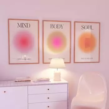 Модная мотивационная цитата, положительная аура, духовный зернистый градиент, настенная живопись на холсте, постеры для гостиной, домашний декор 21x30cm No Frame