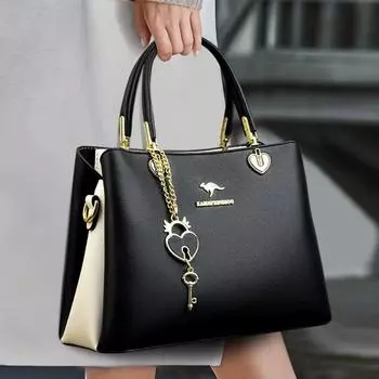 Модная мягкая кожаная сумка большой емкости через плечо, сумка для мамы, женская сумка красный