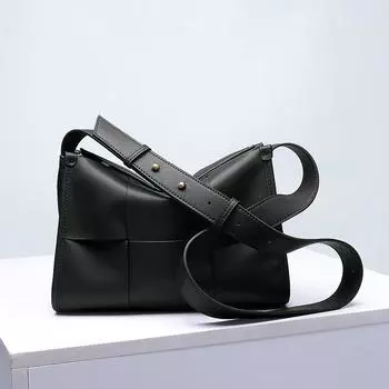 Модная мягкая кожаная сумка через плечо, кожаная, большой емкости, воловья кожа, интернет-знаменитость, плетеная сумка, атмосфера, простая женская сумка-мессенджер, сумка