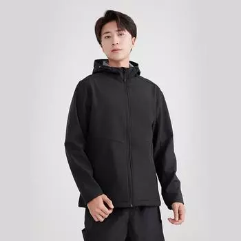 Модная мягкая одежда с капюшоном, ветрозащитная и водонепроницаемая куртка для альпинизма на открытом воздухе, универсальный однотонный стиль для пары S