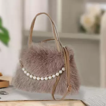 Модная мягкая плюшевая сумка через плечо для женщин для отпуска, поездок на работу, путешествий кофейный