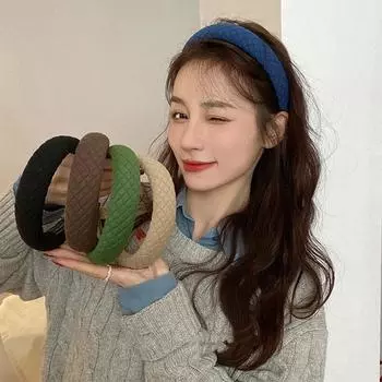 Модная мягкая повязка на голову с утолщенным широким краем, заколка для волос, винтажная повязка на голову с узором в виде ананаса, аксессуары для волос для девочек и женщин