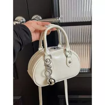 Модная мягкая сумка для боулинга для женщин, летняя мягкая кожаная сумка на молнии, женская сумка, простая повседневная сумка через плечо