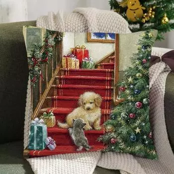 Модная мягкая текстура, приятная на ощупь, наволочка, гладкая, с Рождеством Христовым, наволочка для офиса B