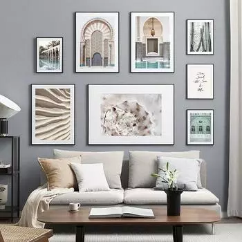 Модная мятная мечеть Монако, галерея кактусов, пейзажный постер, холст, картина, настенная живопись, печать, фотографии для гостиной, домашний декор A4 21x30cm No Frame