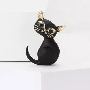 Модная мультяшная брошь в виде кошки из сплава с эмалью, симпатичная трендовая женская брошь для свитера, кардигана, корсажа, украшения