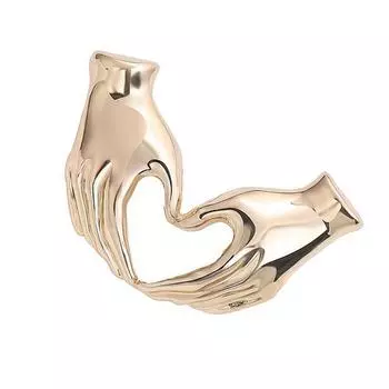 Модная мультяшная брошь в виде жеста руки с сердцем, декоративная булавка, модный значок, подходит для молодежного стиля и проявления индивидуальности золотой