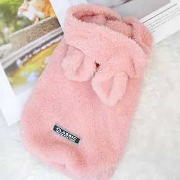 Модная мультяшная двуногая одежда для собак, толстовка с капюшоном для домашних животных, кошек, щенков, теплый зимний хлопковый свитер XL розовый