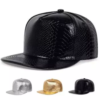 Модная мужская бейсболка из искусственной кожи, ветрозащитная кепка в стиле хип-хоп, регулируемая кепка Snapback, женская кепка для гольфа, дизайнерская кепка чёрный