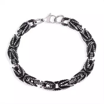 Модная мужская цепочка в стиле хип-хоп, панк, многослойный мужской браслет с цепочкой из титановой стали 20cm