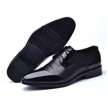 Модная мужская деловая обувь Оксфорды Мягкая повседневная обувь Мужская кожаная обувь Мужская обувь A220 39 чёрный