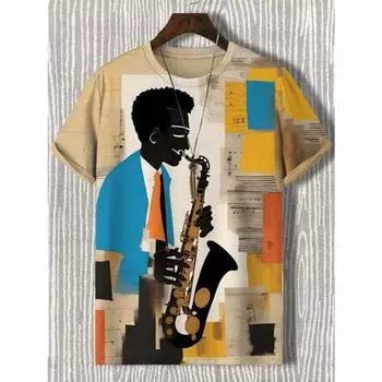 Модная мужская футболка большого размера, музыкальная 3d футболка, черно-белая уличная одежда, повседневная летняя мужская одежда с короткими рукавами, футболки для вечеринок, топы S