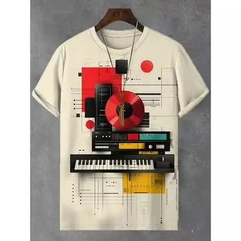 Модная мужская футболка большого размера, музыкальная 3d футболка, черно-белая уличная одежда, повседневная летняя мужская одежда с короткими рукавами, футболки для вечеринок, топы S
