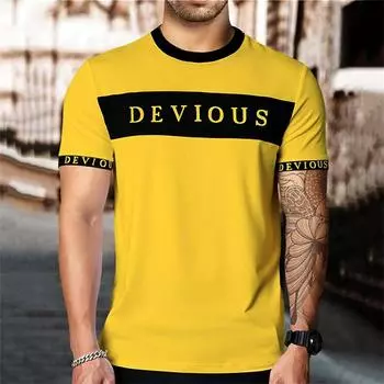 Модная мужская футболка, крутая рубашка с буквенным принтом и круглым вырезом, 3D принт, повседневная праздничная одежда с коротким рукавом и графическим принтом, спортивная одежда XS