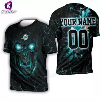 Модная мужская футболка, летняя футболка с черепом дельфинами и коротким рукавом, топ с 3D принтом, мужская одежда большого размера, спортивный пуловер, футболка L