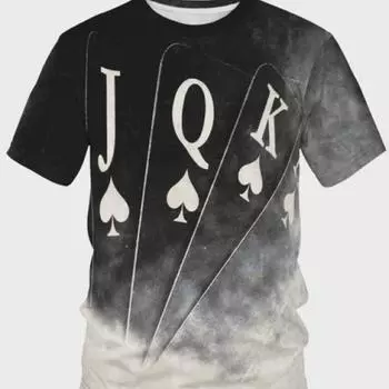 Модная мужская футболка Poker JQK 3d футболка большого размера, уличная одежда, повседневная летняя мужская одежда с короткими рукавами, топы для вечеринок, футболки 5XL
