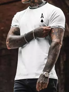 Модная мужская футболка простая черная с рисунком сердца Футболка повседневная с 3D-принтом персонализированная с круглым вырезом и короткими рукавами S