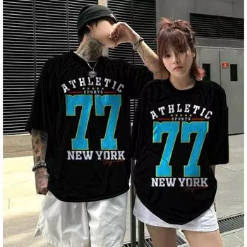 Модная мужская футболка с 3D-принтом 77, цифровая майка, стиль унисекс, короткие рукава, свободные футболки большого размера для мужчин S