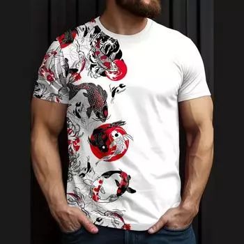 Модная мужская футболка с 3D-принтом, футболка с коротким рукавом, мужская повседневная уличная летняя быстросохнущая футболка большого размера для мужчин S