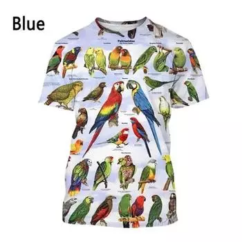 Модная мужская футболка с 3D принтом насекомых и птиц с коротким рукавом, летние повседневные футболки, индивидуальные негабаритные мужские футболки XS