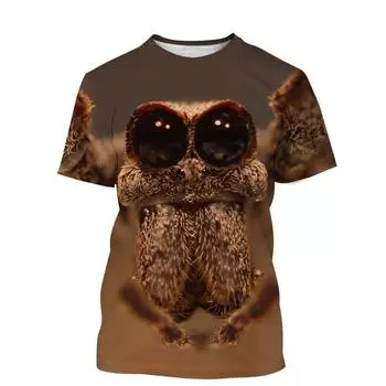 Модная мужская футболка с изображением насекомых и пауков, футболка с короткими рукавами и животным узором, забавная повседневная уличная одежда, летние топы, крутая футболка 4XL