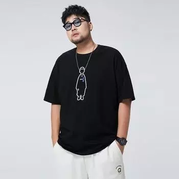 Модная мужская футболка с короткими рукавами, мужские свободные летние большие ярды, новые мужские хлопковые рубашки с короткими рукавами M