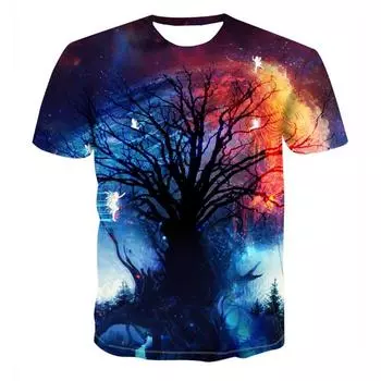 Модная мужская футболка с принтом 3D TREE, быстросохнущая, с коротким рукавом, летняя повседневная мужская одежда, топы, свободная футболка большого размера для мужчин S
