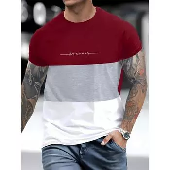 Модная мужская футболка с принтом Harajuku с коротким рукавом, футболки для отдыха с круглым вырезом, повседневная мужская футболка базового дизайна L