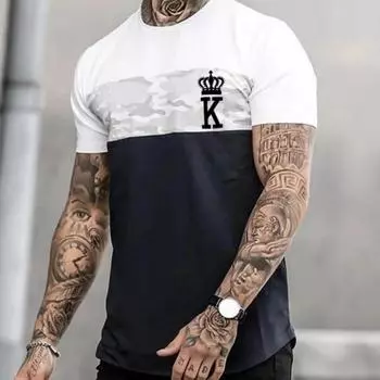 Модная мужская футболка, топы, летняя повседневная толстовка с коротким рукавом и круглым вырезом для мужчин, свободная уличная одежда, повседневная универсальная одежда S