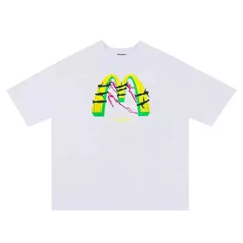 Модная мужская футболка в стиле хип-хоп Harajuku с забавным графическим принтом и короткими рукавами, повседневная хлопковая футболка большого размера для мужчин и женщин S
