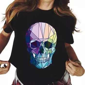 Модная мужская футболка забавная футболка с принтом черепа летняя футболка с коротким рукавом Harajuku Streetwea