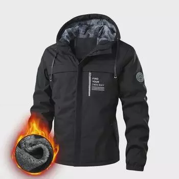 Модная мужская и парная хлопковая куртка с капюшоном — теплая, на бархатной подкладке, утолщенная для осени и зимы XL белый