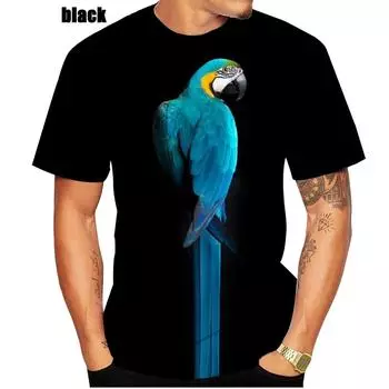 Модная мужская и женская футболка с 3D рисунком попугая и животного, футболка с принтом, новинка, стильная индивидуальная мужская/женская повседневная футболка S